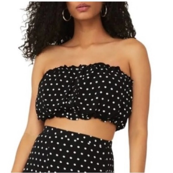 Free People Polka Dot Crop Top Size 6 - Picture 1 of 8